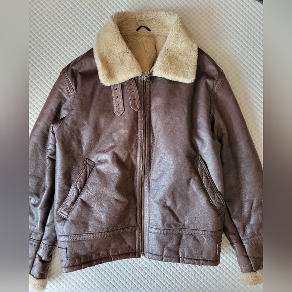 Danier leather fur lined bomber jacket - Picture 1 of 5